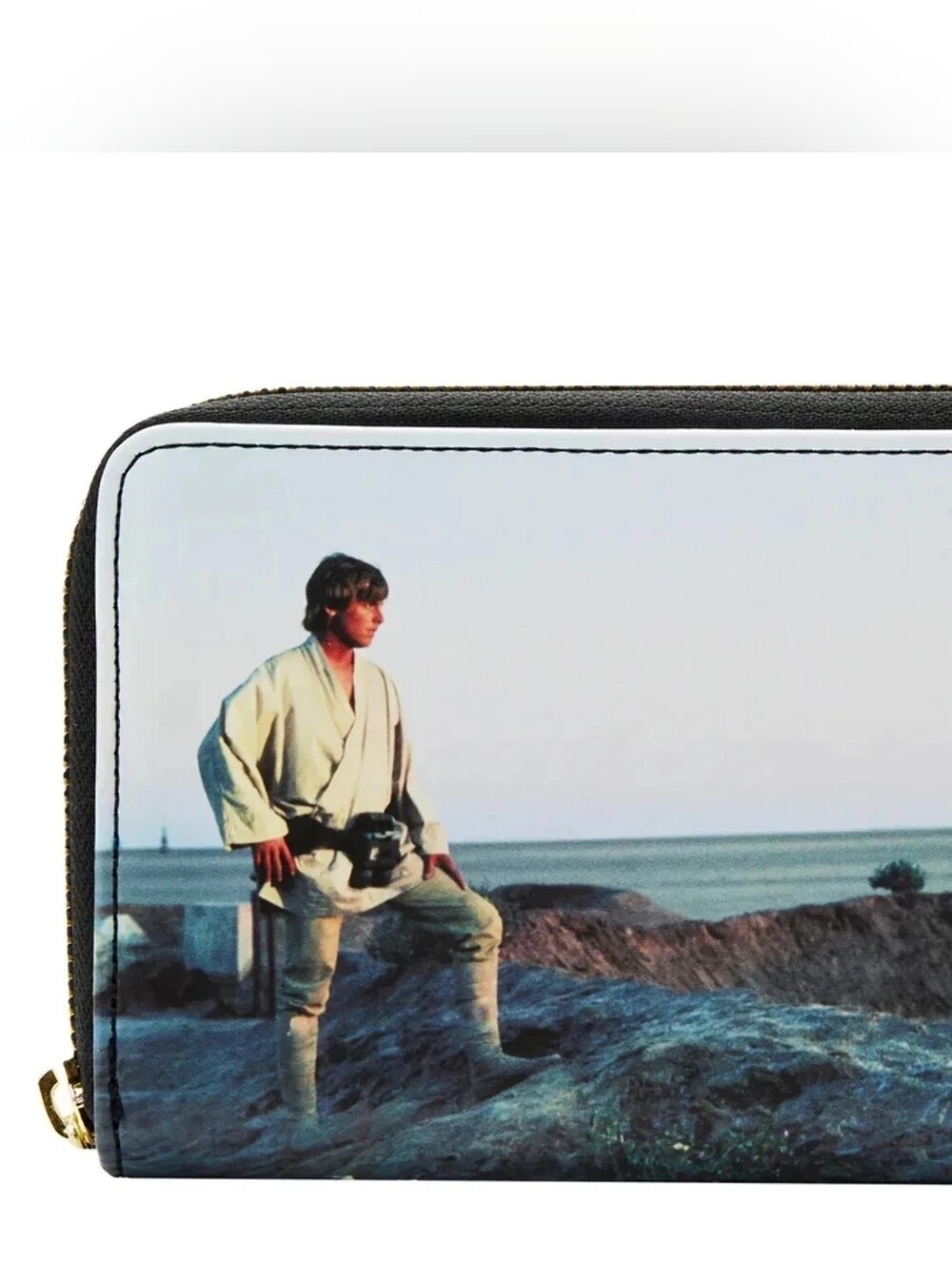 Loungefly Star Wars Luke Skywalker Printed Zip Wallet — White and Black